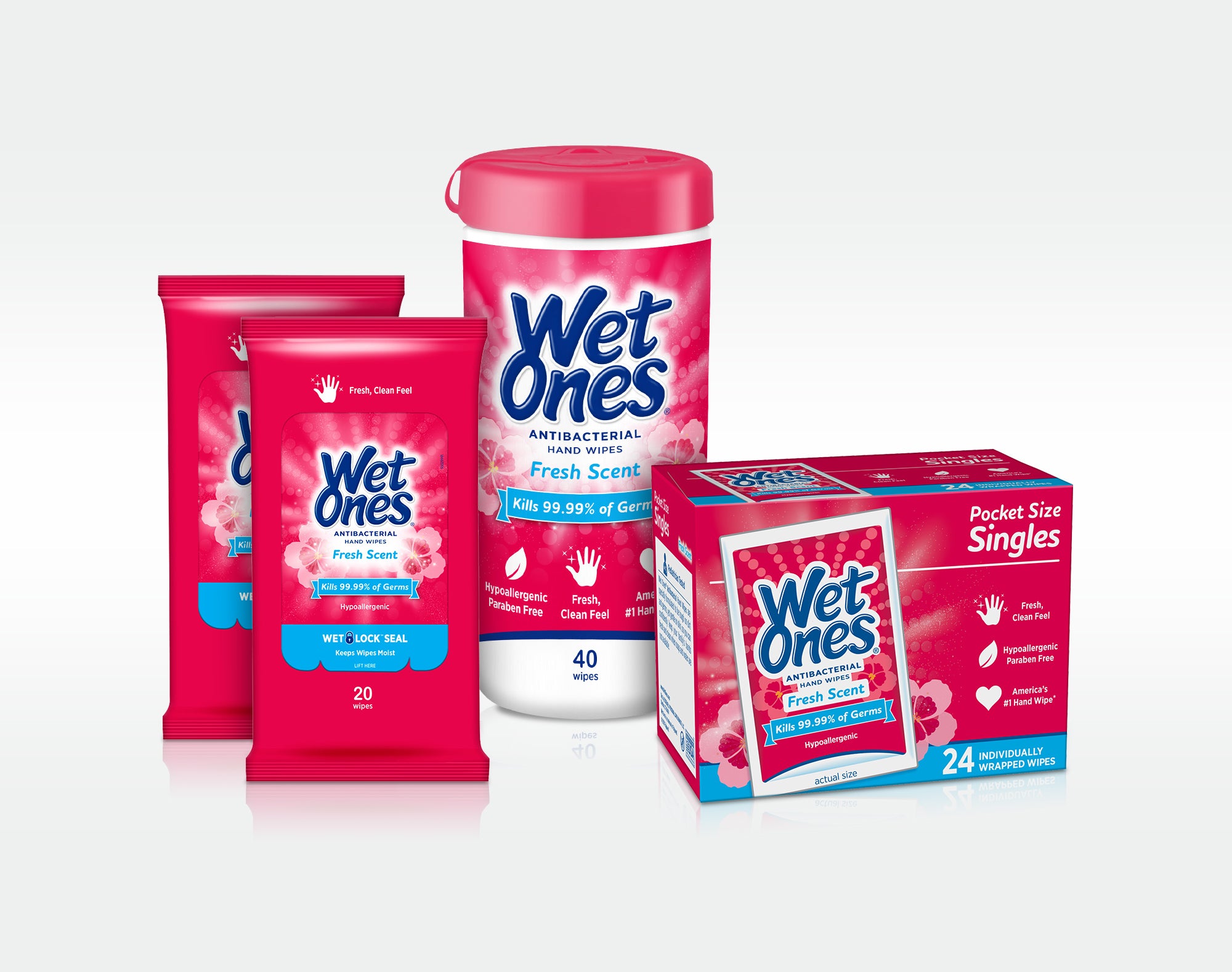 Wet Ones Antibacterial Hand Wipes Fresh Scent Travel Pack - 20 Count