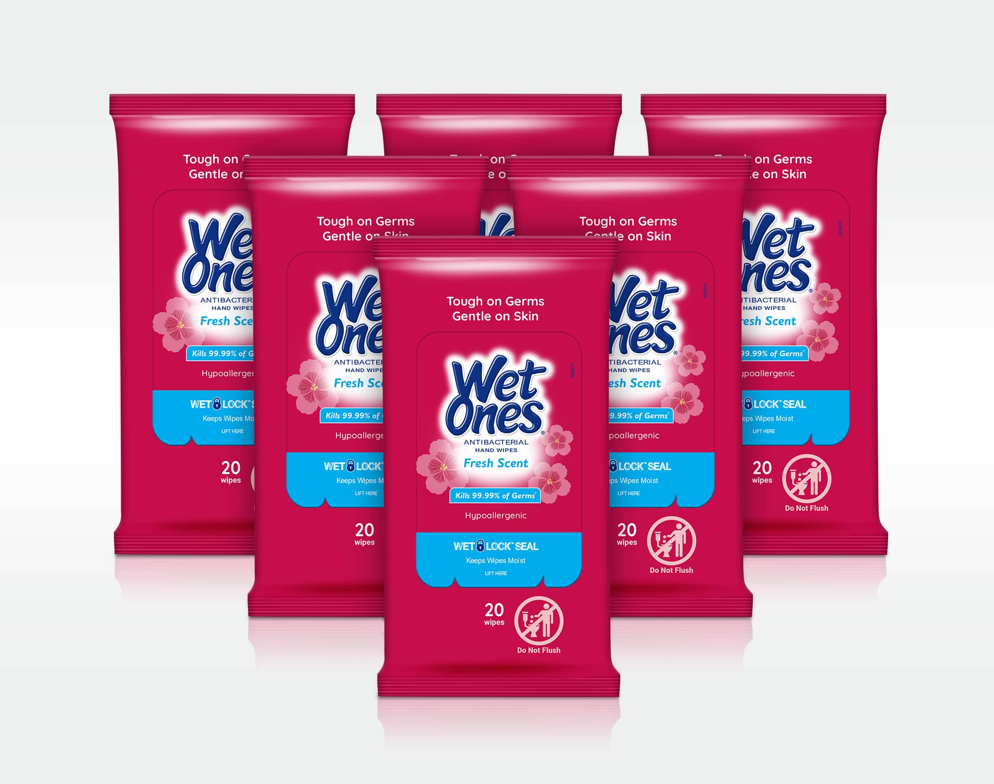 Wet Ones Antibacterial Hand Wipes Singles, Fresh Scent, Individually Wrapped 24 Ct. (6 Pack)