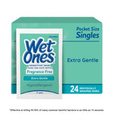 Wet Ones Sensitive Skin Hand & Face Wipes Singles - Fragrance Free Pack