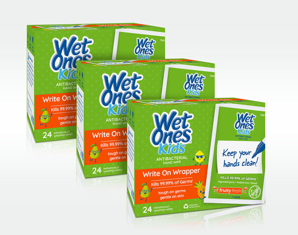 Wet Ones® Antibacterial Writable Hand Wipes Singles - Fruity Fresh Scent Pack