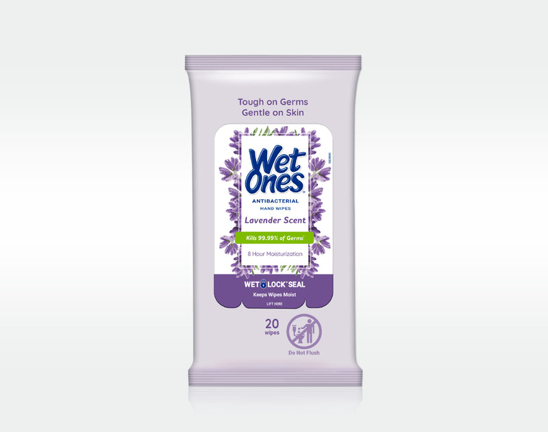 Wet Ones® Antibacterial Hand Wipes Travel Pack - Moisturizing Lavender 20ct.
