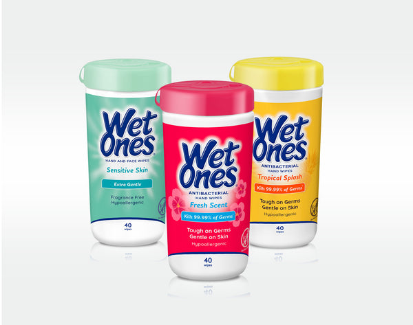 Wet Ones Hand Wipes Canister Essentials Kit, 3-Pack