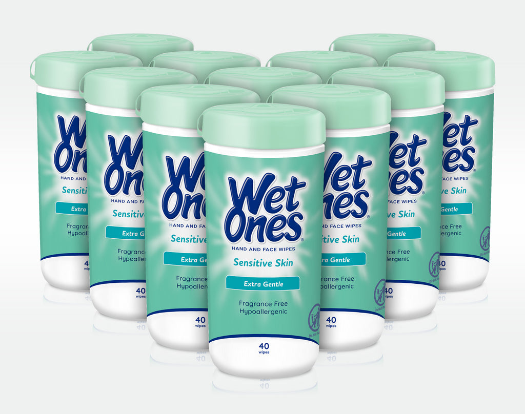 Wet Ones® Sensitive Skin Hand & Face Wipes Canister Fragrance Free P