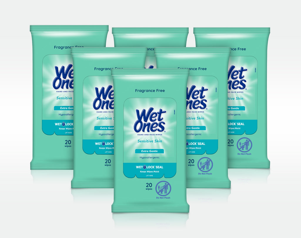 Wet Ones Sensitive Skin Hand Face Wipes Travel Pack Fragrance