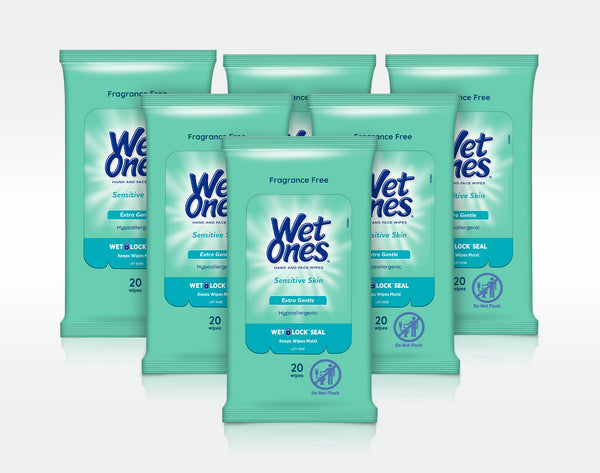 Wet Ones® Sensitive Skin Hand &  Face Wipes Travel Pack - Fragrance Free Pack