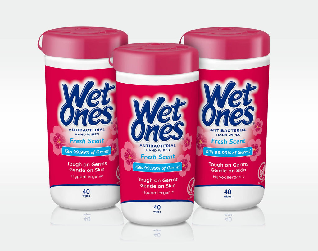 Wet Ones Antibacterial Hand Wipes Singles, Fresh Scent, Individually Wrapped 24 Ct. (6 Pack)