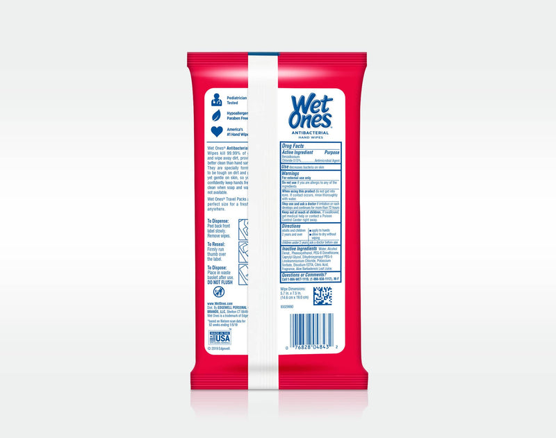 Wet Ones® Antibacterial Hand Wipes Travel Pack - Fresh Scent Pack