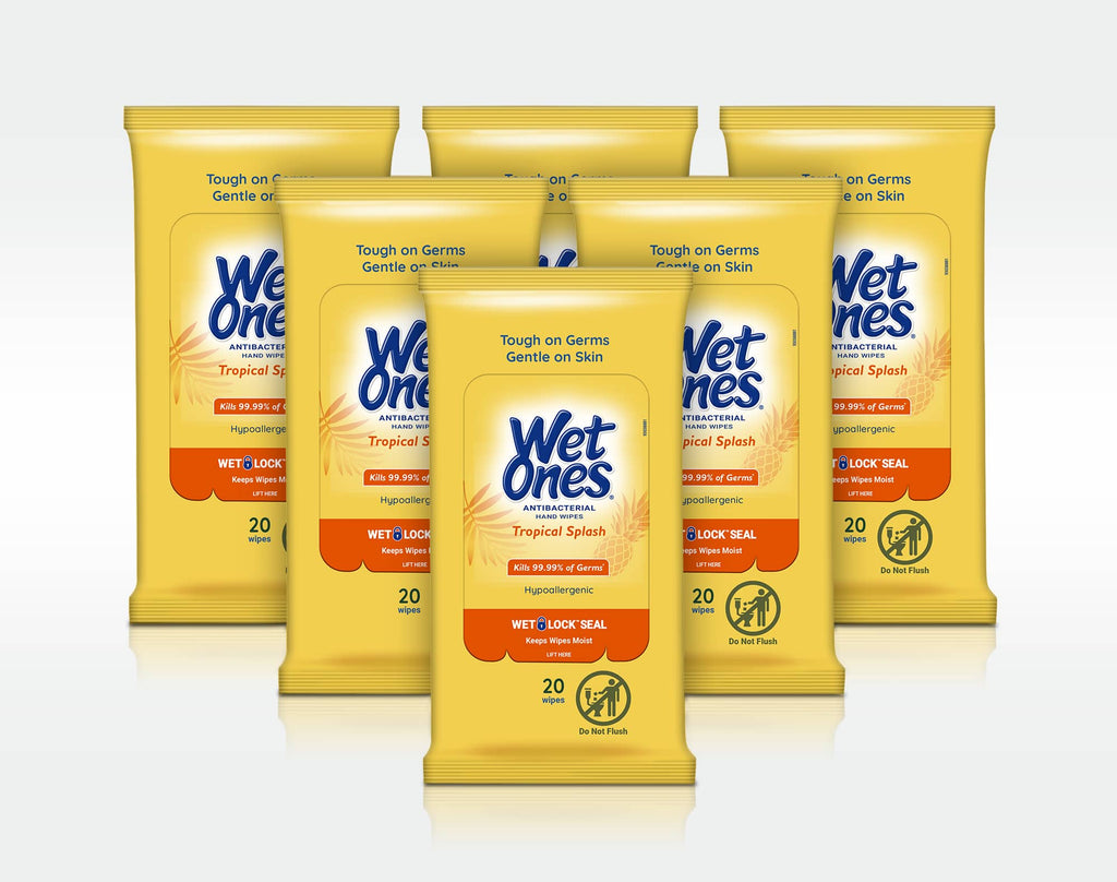 Wet Ones Antibacterial Hand Wipes Travel Pack, Tropical Splash, 20 Ct –  Rafaelos