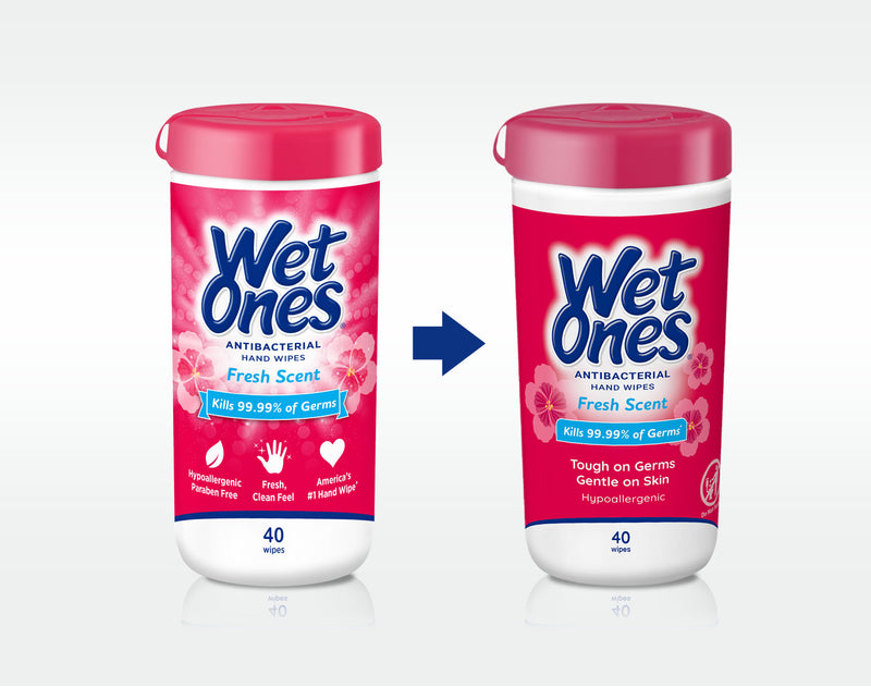 WET ONES Antibacterial Hand Wipes Fresh Scent 20 ea (Pack of 2)
