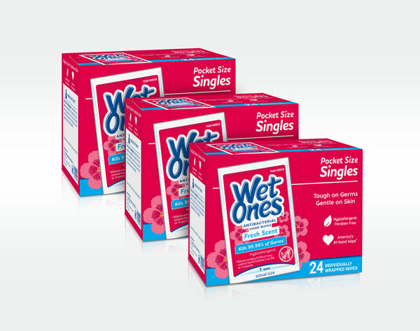 Wet Ones® Antibacterial Hand Wipes Singles - Fresh Scent Pack