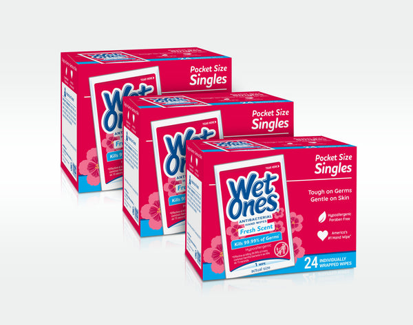 Wet Ones® Antibacterial Hand Wipes Singles - Fresh Scent Pack