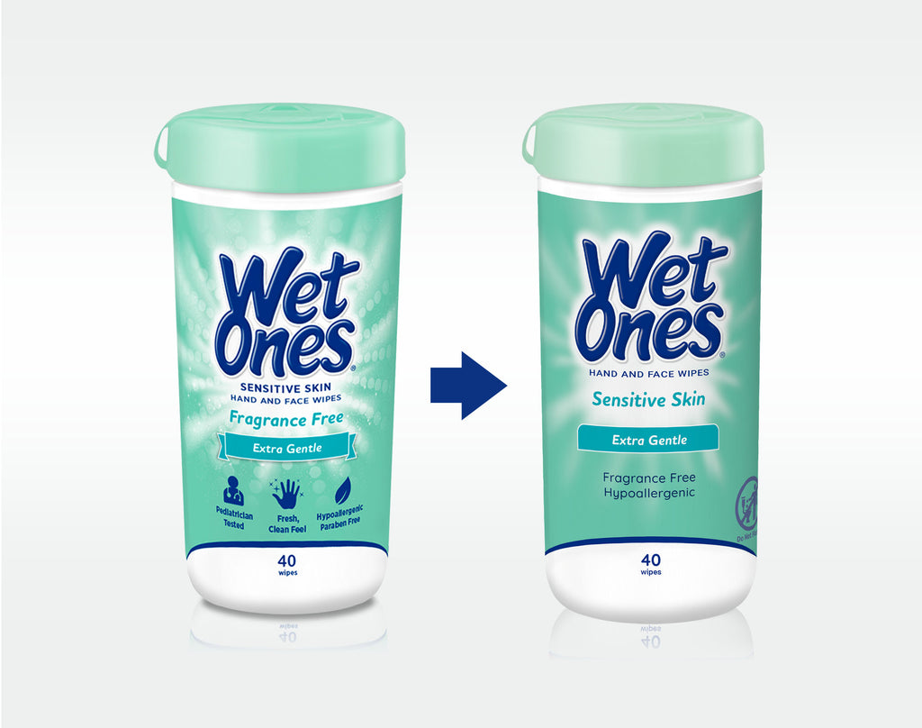 Wet Ones® Sensitive Skin Hand & Face Wipes Canister Fragrance Free P